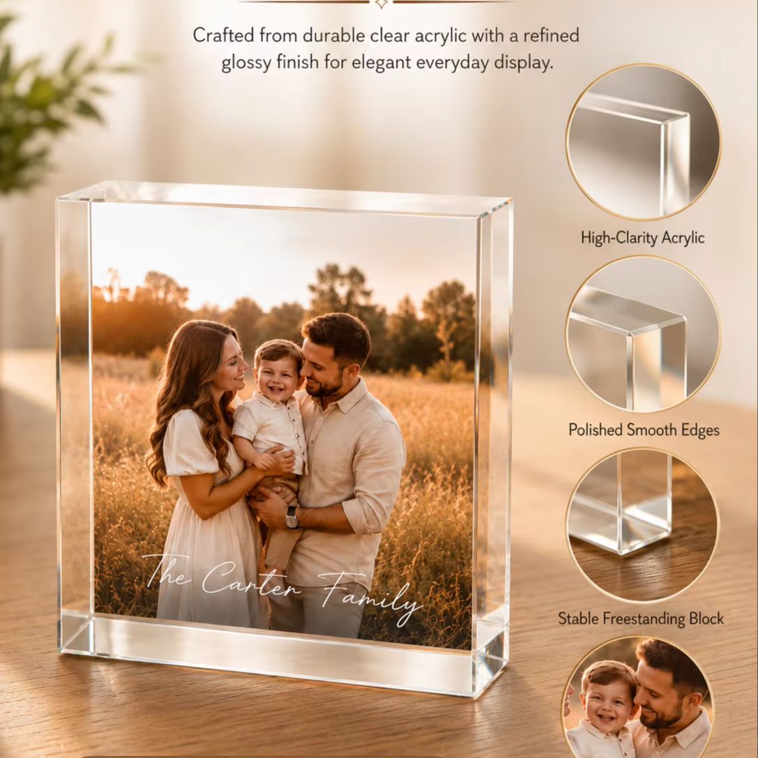 Personalized Family Acrylic Ph - đánh giá và giá Photo Acrylic Block